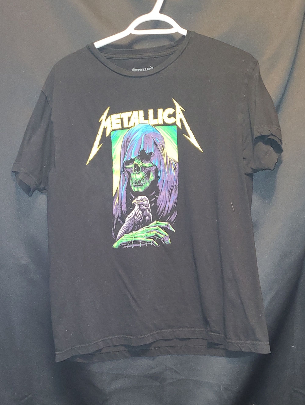 Metallica Skeleton Grim Reaper Crow T-shirt Size LG